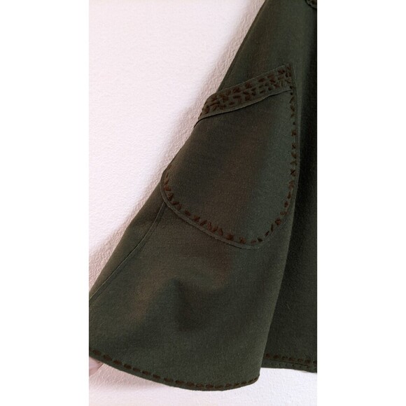 Jocomomola de Sybilla Women's Embroidered Wool Olive Green Circle Skirt 40/US 0 - Picture 3 of 11